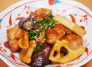 ごはんが進む！鶏れんこん茄子のピリ辛炒め-レシピのメイン写真