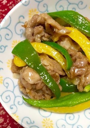 時短！豚肉・ピーマン・パプリカ青椒肉絲♬-レシピのメイン写真