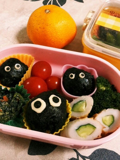 かわいい♡まっくろくろすけ弁当-レシピのメイン写真