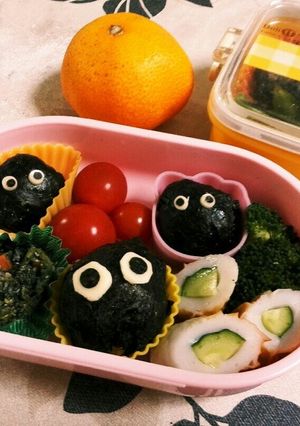 かわいい♡まっくろくろすけ弁当-レシピのメイン写真