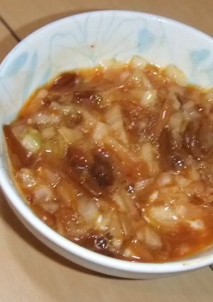 なめたけと玉ねぎの卵黄あえ-レシピのメイン写真