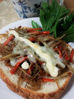 簡単お惣菜パン風 キンピラトースト-レシピのメイン写真