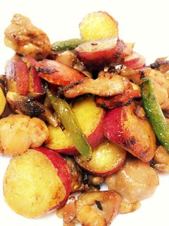 カレー風味の鶏とサツマイモ炒め-レシピのメイン写真