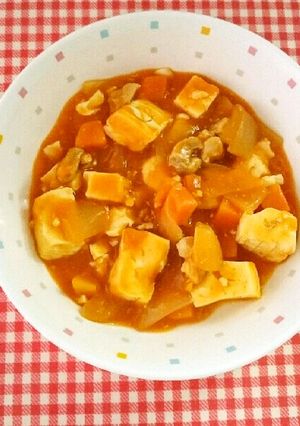 豆腐と鶏肉のトマト煮・保育園給食-レシピのメイン写真