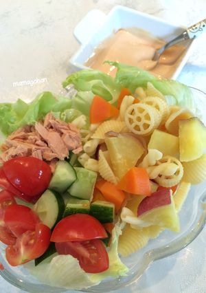 ワンポットパスタで紅葉サラダ-レシピのメイン写真