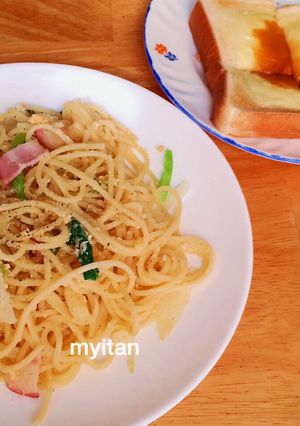 ニンニク香る!焼きカルボナーラスパゲティ-レシピのメイン写真