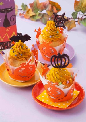 ハロウィン★かぼちゃカップケーキ-レシピのメイン写真