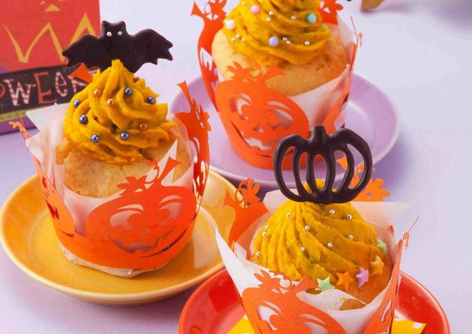 ハロウィン☆かぼちゃカップケーキ by クレハ 【クックパッド】 簡単おいしいみんなのレシピが392万品