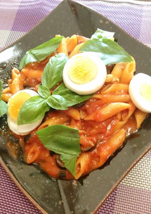 ペンネとホールトマトでワンポットパスタ-レシピのメイン写真