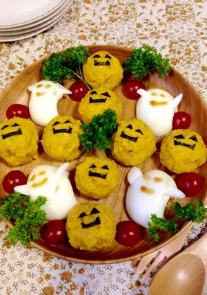 ハロウィン♪ゴーストパンプキンサラダ-レシピのメイン写真