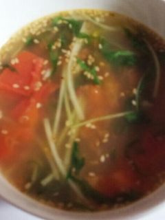 納豆、トマト、水菜の中華スープ-レシピのメイン写真