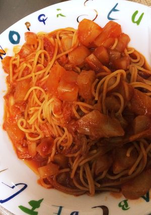 余った野菜スープでなんちゃってナポリタン-レシピのメイン写真