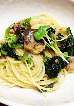 ズボラで簡単♡ニンニク和風サバ缶パスタ-レシピのメイン写真