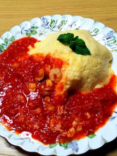 簡単ふわふわ♡魚介トマトソースオムライス-レシピのメイン写真