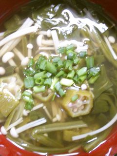 ほうれん草と オクラ えのきのお吸い物!-レシピのメイン写真
