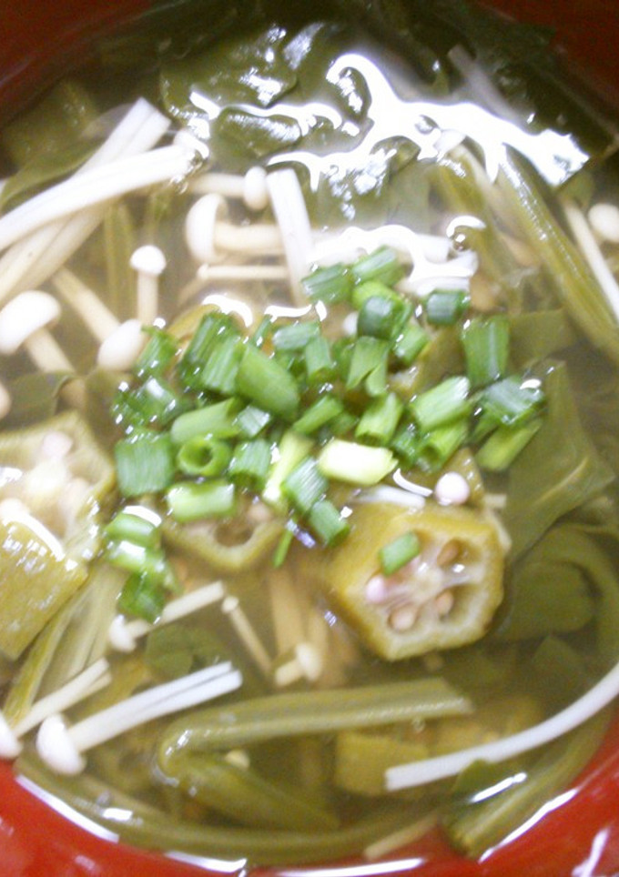 ほうれん草と オクラ えのきのお吸い物！-レシピのメイン写真