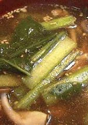 小松菜の韓国風?スープ-レシピのメイン写真