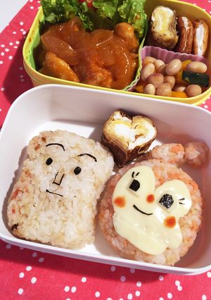簡単キャラ弁！ドキンちゃんショクパンマン-レシピのメイン写真