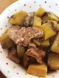 簡単♡ご飯がススム!サツマイモと鶏の煮物-レシピのメイン写真
