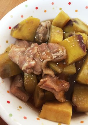 簡単♡ご飯がススム！サツマイモと鶏の煮物-レシピのメイン写真