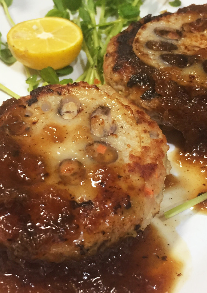 蓮根と椎茸の和風ハンバーグ＊みぞれソース-レシピのメイン写真