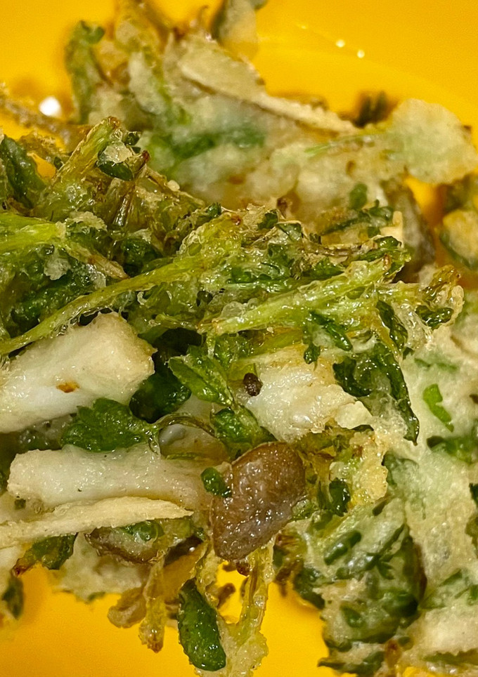 豆苗が旨い❤️豆苗としめじとゴボウの天ぷら-レシピのメイン写真