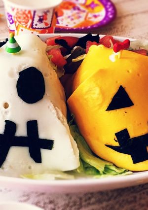 おばけとジャックオランタンのオムライス-レシピのメイン写真