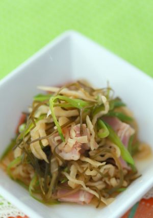 切干・昆布とベーコンの炒め含め煮-レシピのメイン写真