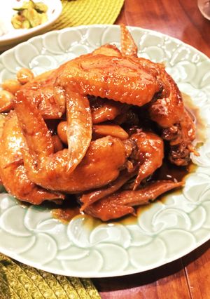 手羽先のコッテリ甘辛煮 御飯におつまみに-レシピのメイン写真