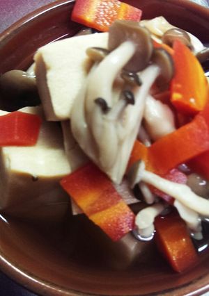 高野豆腐としめじの煮物-レシピのメイン写真