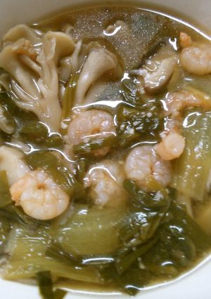 チンゲン菜と 海老 ニラの中華スープ♪-レシピのメイン写真