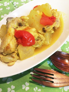 お肌ぷるぷる♡ 手羽と冬瓜のカレー煮-レシピのメイン写真