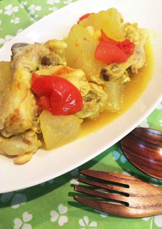 お肌ぷるぷる♡ 手羽と冬瓜のカレー煮-レシピのメイン写真