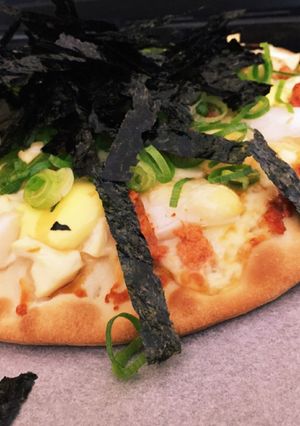 超簡単!!お餅と豆腐の明太子和風ピザ☆-レシピのメイン写真