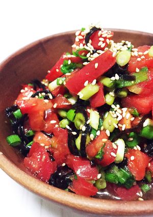 簡単＊トマトと豆腐の塩昆布サラダ-レシピのメイン写真