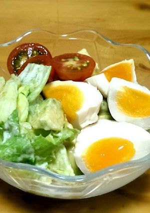 アボカドとレタスの柚子胡椒ドレマヨサラダ-レシピのメイン写真