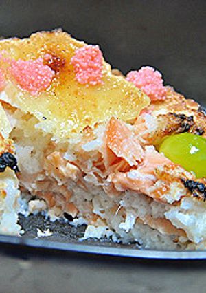 ローリエが香る鮭の淡雪れんこん焼き　-レシピのメイン写真