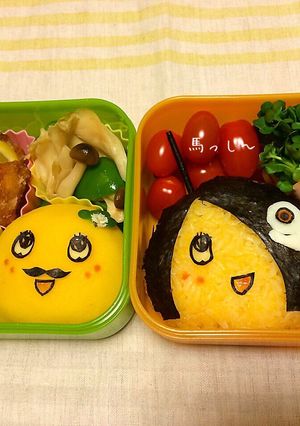 鬼太郎ふなっしー弁当☆おやじ添え-レシピのメイン写真