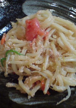 意外とヘルシー?明太子焼きうどん！-レシピのメイン写真