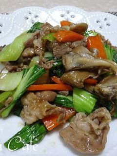 豚肉と舞茸チンゲン菜の炒め物 -レシピのメイン写真