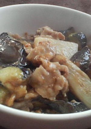 母さん直伝!!なすと豚バラ肉の味噌煮-レシピのメイン写真