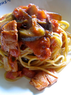 ベーコンのナスのトマトソースパスタ-レシピのメイン写真