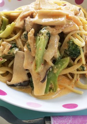 簡単♪キムチクリームパスタ-レシピのメイン写真