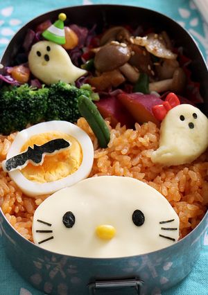 ハロウィンキャラ弁☆かぼちゃキティ-レシピのメイン写真