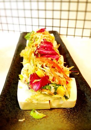 鍋の副菜に☆『カット野菜のごま和え豆腐』-レシピのメイン写真