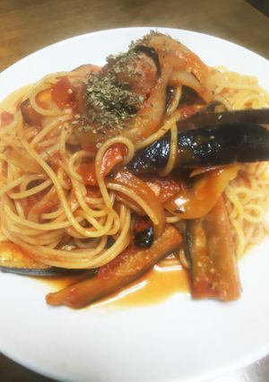 茄子とベーコンのトマトパスタ〜ピリ辛〜-レシピのメイン写真