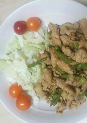 豚ももスライスとアスパラの焼き肉-レシピのメイン写真