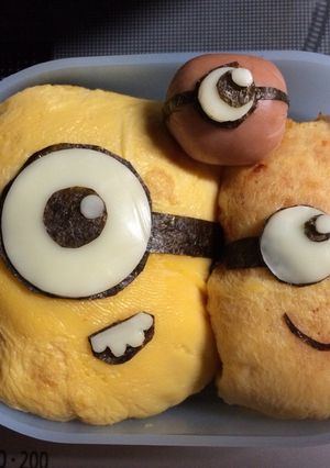 ミニオンズのオムライス♫簡単キャラ弁-レシピのメイン写真