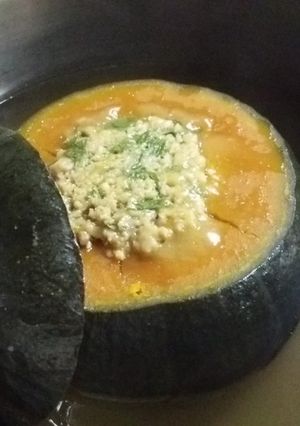 カボチャのベジミート詰め-レシピのメイン写真
