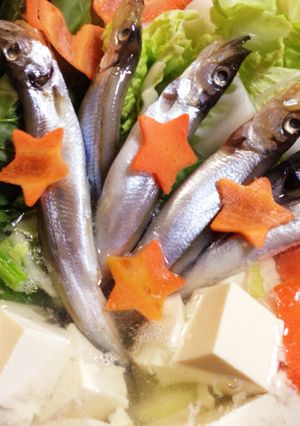 節約？☆お肉が少ない時のししゃも鍋-レシピのメイン写真